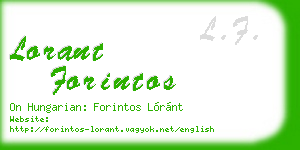 lorant forintos business card