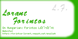 lorant forintos business card